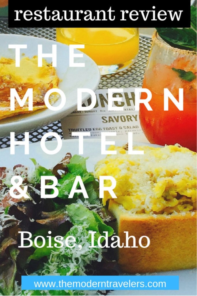 Brunch: Modern Hotel and Bar, Boise. Brunch at the Modern is an internationally inspired adventure and culinary masterpiece. It's a Boise must for foodies. Where to eat in Boise, Idaho, Best brunch in Boise, where to eat in Boise, Best Food in Boise, Farm to Table food in Boise.