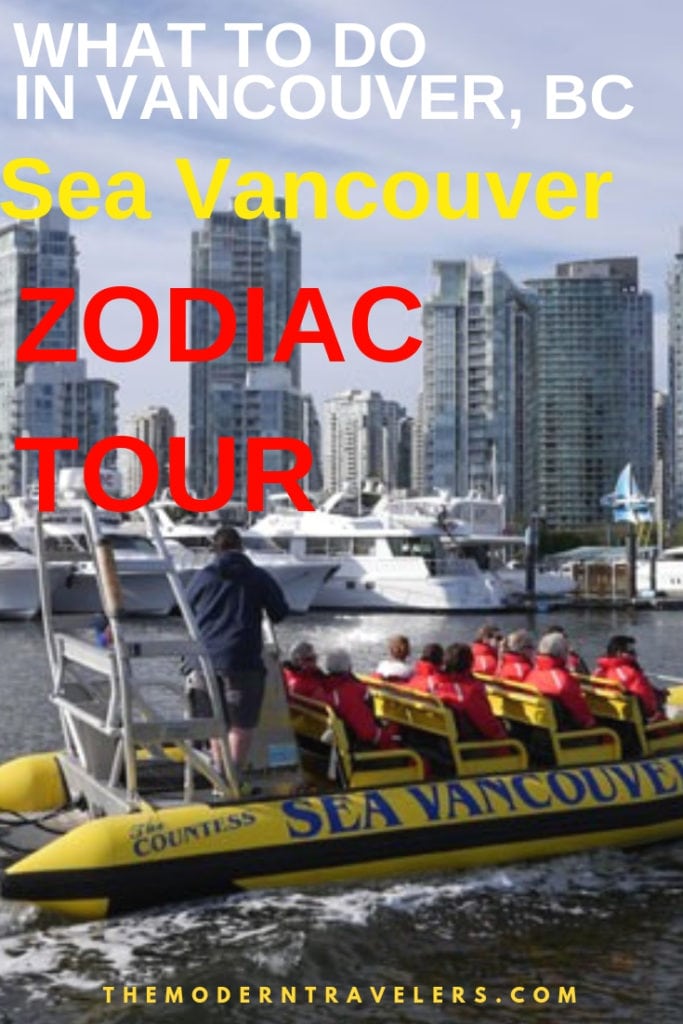 Sea Vancouver Zodiac Tour Review When I'm traveling, I love to get different perspectives of the destination. Seeing Vancouver via Zodiac boat is a thrill. What to do in Vancouver BC, best things to do in Vancouver, BC.