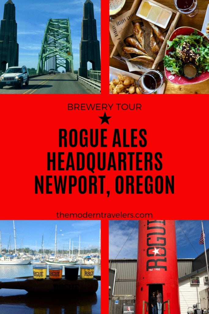 Rogue Ales Newport Brewery Review. Rogue Ales Headquarters. Where to eat on the Oregon Coast. Things to do in Newport Oregon. Best Places to Eat and Drink in Newport Oregon, Best Beer Oregon Coast, Craft Beer Oregon, Beer Travel
